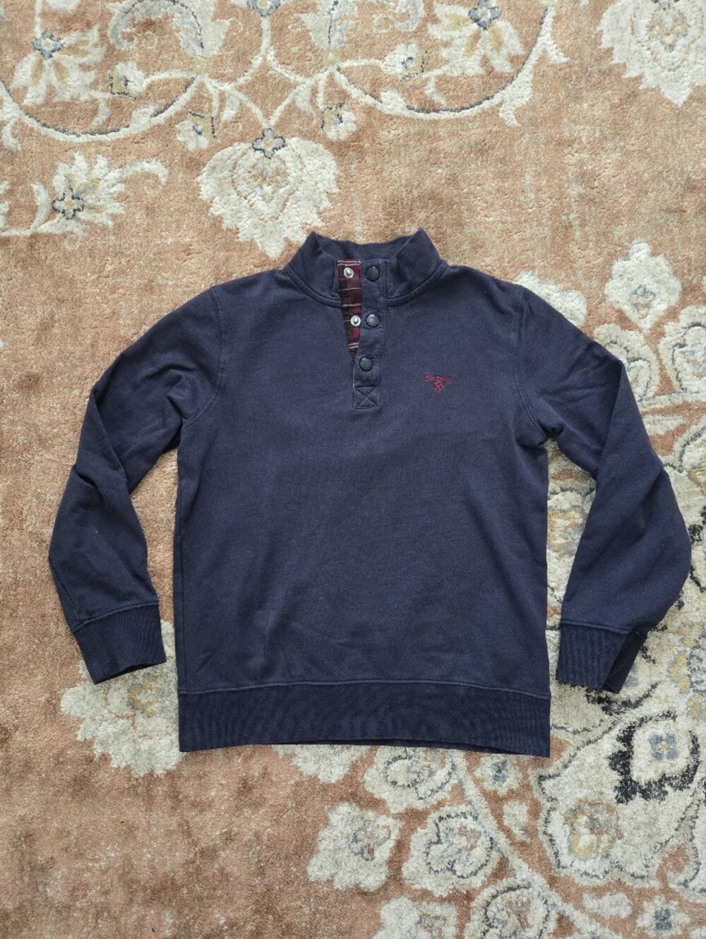 Barbour Navy Mock-Neck Sweater